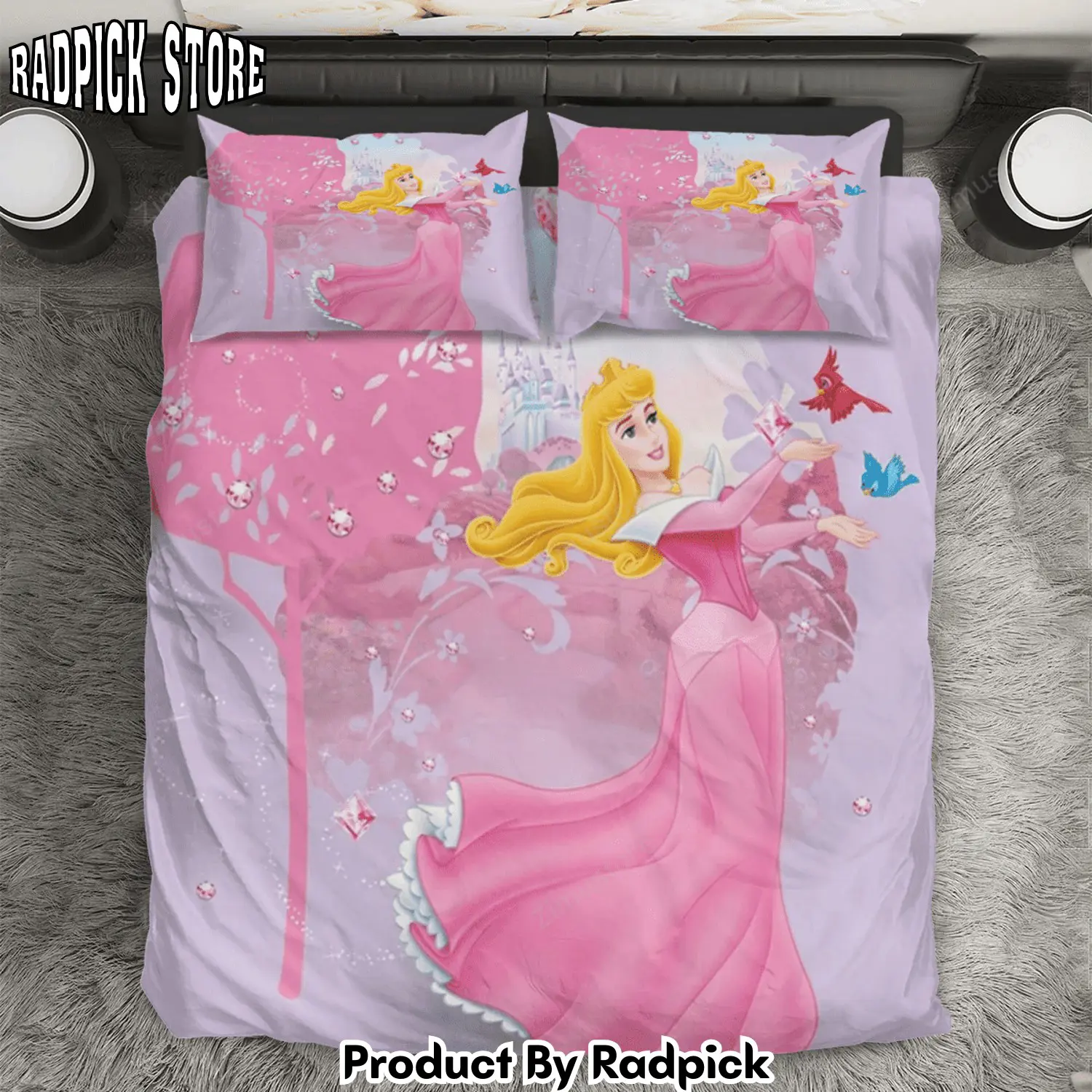 Radpick sleeping beauty aurora disney princess 31 3pcs 3pcs bedding set duvet cover and pillow cases gift for fan rp3272265